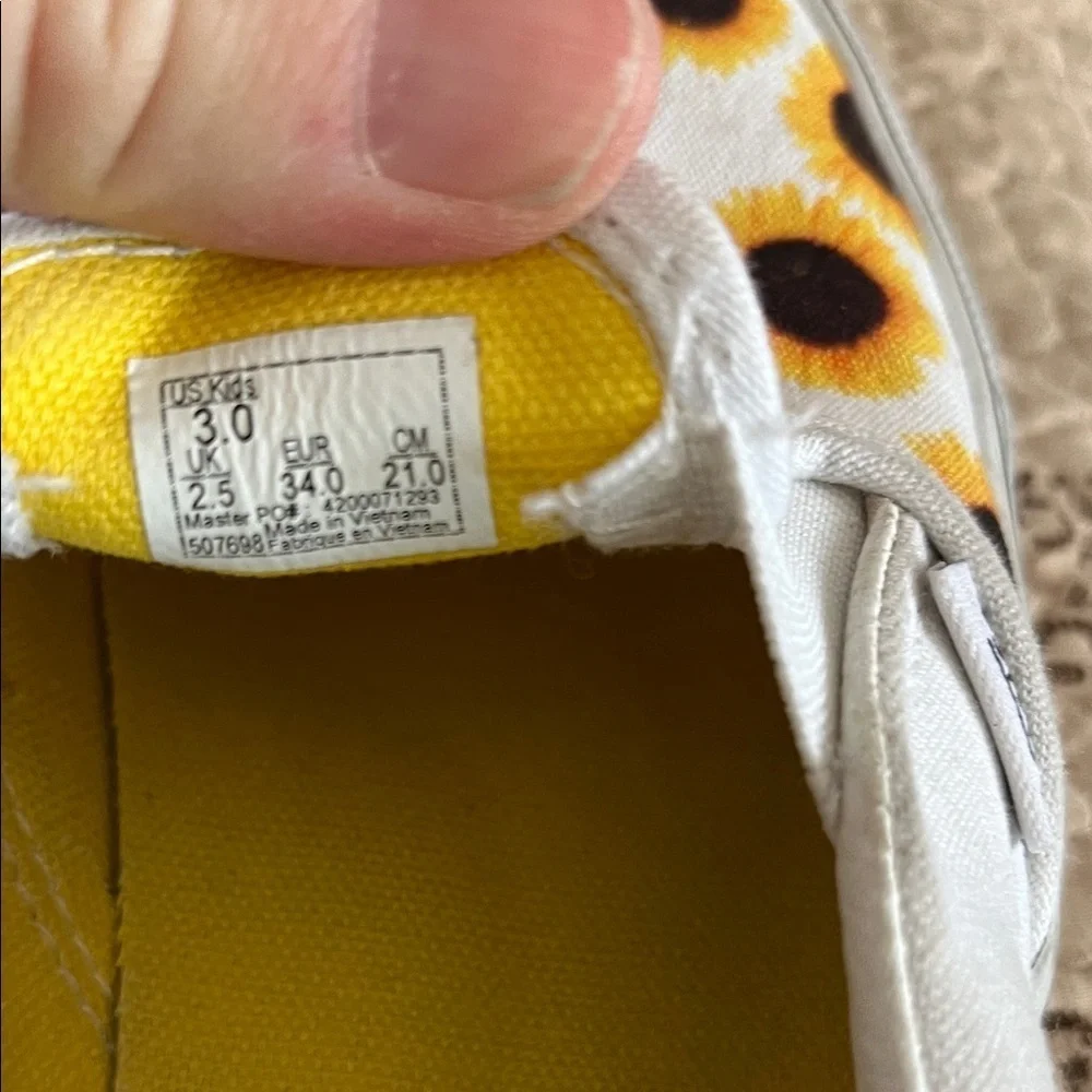 Vans Sunflower Slip-On Kids Shoes Size 3